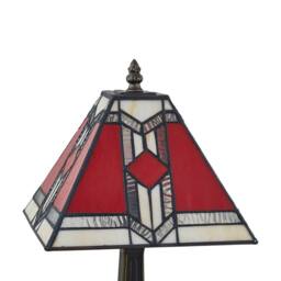 First Choice Lighting Set of 2 Avon - Tiffany Coloured Glass 39cm Table Lamps in Bronze - thumbnail 5