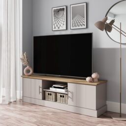 GFW Kendal Large TV Unit in Grey - thumbnail 1