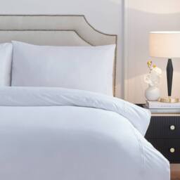 Paoletti Elara 100% Cotton Embroidered Duvet Cover Set in White - Size: Double - thumbnail 3