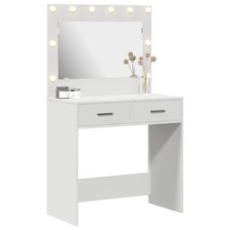 Berkfield Home Vanity Table with LED Lights - White, 78.5 x 41 x 135 cm in White - thumbnail 3