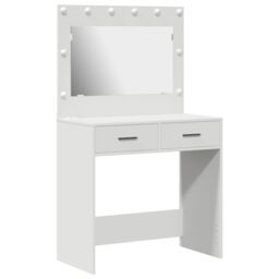 Berkfield Home Vanity Table with LED Lights - White, 78.5 x 41 x 135 cm in White - thumbnail 2