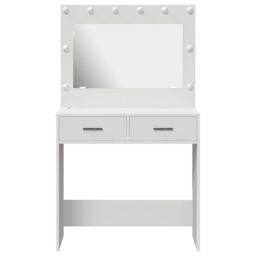 Berkfield Home Vanity Table with LED Lights - White, 78.5 x 41 x 135 cm in White - thumbnail 5