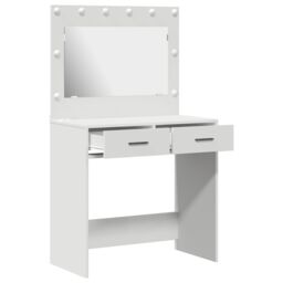 Berkfield Home Vanity Table with LED Lights - White, 78.5 x 41 x 135 cm in White - thumbnail 4