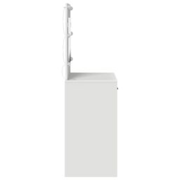 Berkfield Home Vanity Table with LED Lights - White, 78.5 x 41 x 135 cm in White - thumbnail 6