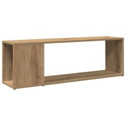 Berkfield Home TV Cabinet Artisan Oak 100x24x32 cm Engineered Wood in Brown - Size: 100 x 24 x 32 cm - thumbnail 3