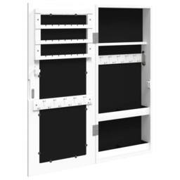 Berkfield Home Mirror Jewellery Cabinet Wall Mounted White 30x8.5x67 cm - thumbnail 5