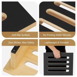 Kelvenix Non-Slip Wooden Step StoolSteps in Natural - thumbnail 5