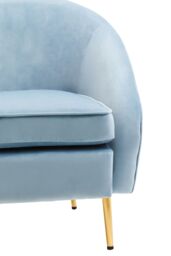 Orsina Mink Velvet Arm Chair, Luxury Velvet Upholstered Accent Chair, Comfortable Armchair for Home, Office in Blue - thumbnail 5