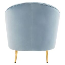 Orsina Mink Velvet Arm Chair, Luxury Velvet Upholstered Accent Chair, Comfortable Armchair for Home, Office in Blue - thumbnail 4