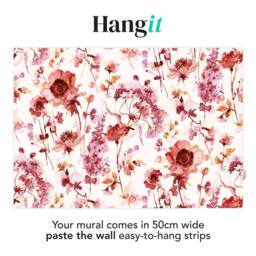 Superfresco Easy Watercolour Floral Pink Blue Print To Order 3m x 2.8m Mural - thumbnail 3