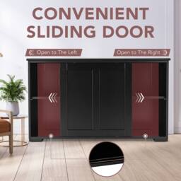 Costway Freestanding Kitchen Storage Cabinet Floor Storage Cabinet in Black - thumbnail 8