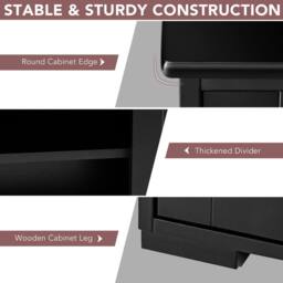 Costway Freestanding Kitchen Storage Cabinet Floor Storage Cabinet in Black - thumbnail 9