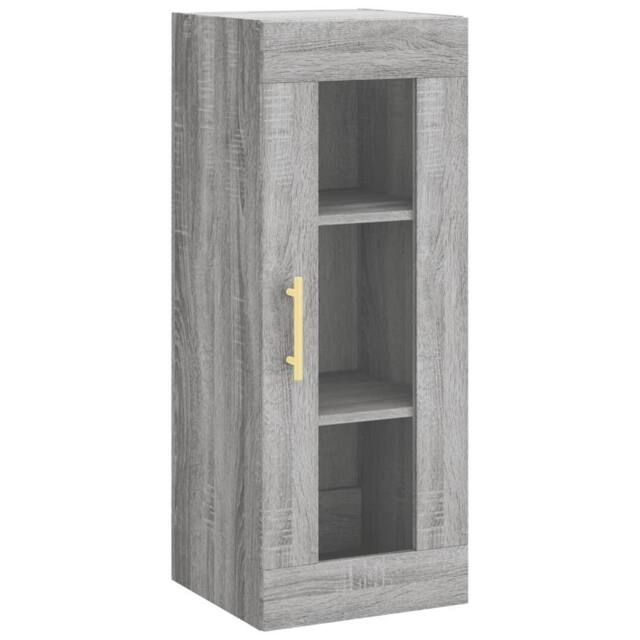 Berkfield Home Wall Mounted Cabinet Grey Sonoma 34.5x34x90 cm - image 1