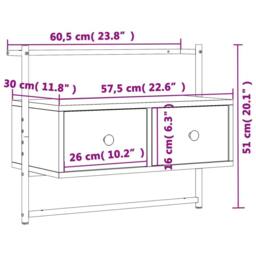 Berkfield Home TV Cabinet Wall-mounted Grey Sonoma 60.5x30x51 cm Engineered Wood - thumbnail 9