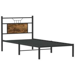 Berkfield Home Decorative Bed Frame Frame Smoked Oak 75x190 cm Small Single Wood in Brown - thumbnail 5