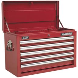 Loops 660 x 315 x 425mm RED 5 Drawer Topchest Tool Chest Lockable Storage Unit Cabinet - thumbnail 3