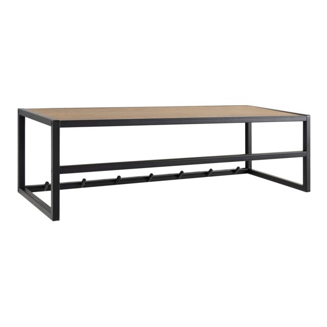 Furniture To Go Seaford Black Metal Coat Rack with Oak Top in Brown - image 1