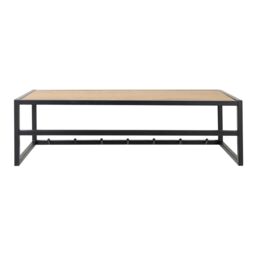 Furniture To Go Seaford Black Metal Coat Rack with Oak Top in Brown - thumbnail 2