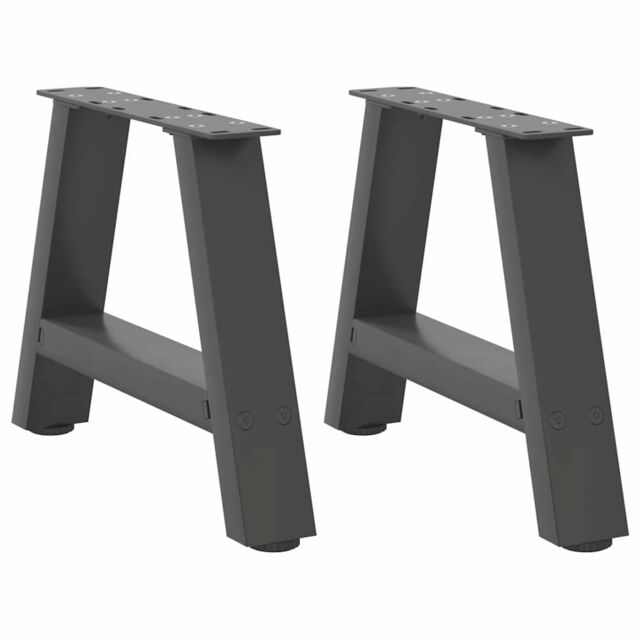 Berkfield Home Coffee Table Legs A-Shaped 2 pcs Anthracite¬†40x(30-31) cm Steel in Black - image 1