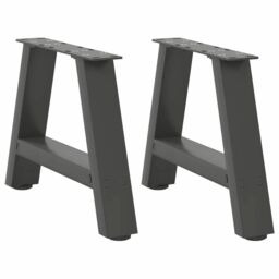 Berkfield Home Coffee Table Legs A-Shaped 2 pcs Anthracite¬†40x(30-31) cm Steel in Black - thumbnail 1