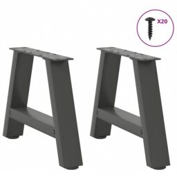 Berkfield Home Coffee Table Legs A-Shaped 2 pcs Anthracite¬†40x(30-31) cm Steel in Black - thumbnail 3