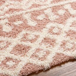 Livabliss Urban Shag-Geometric Beige Blue Pink Grey Soft Plush Pile Living Bedroom Rug in Peach - Size: 200 cm x 290 cm - thumbnail 3