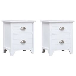 Berkfield Home Nightstand 2 pcs with 2 Drawers White - thumbnail 2