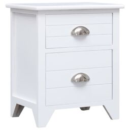 Berkfield Home Nightstand 2 pcs with 2 Drawers White - thumbnail 3