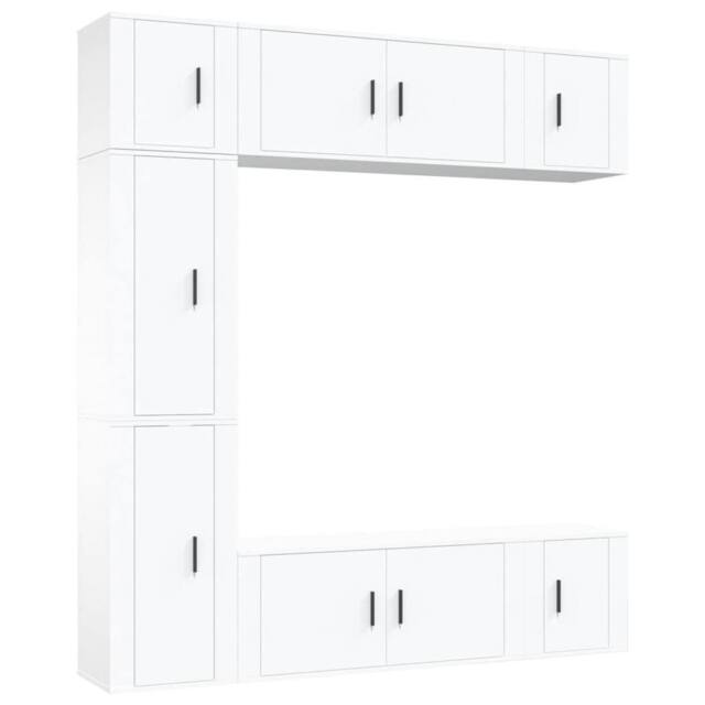 Berkfield Home 7 Piece TV Cabinet Set White Engineered Wood - image 1