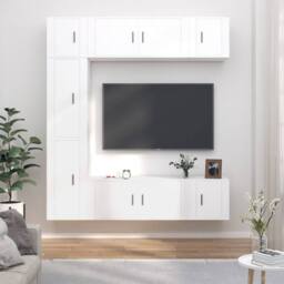 Berkfield Home 7 Piece TV Cabinet Set White Engineered Wood - thumbnail 2