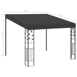 Berkfield Home Wall-mounted Gazebo 3x3x2.5 m Anthracite in Black - thumbnail 6