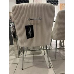 HOME LUXE INTERIOR Marco Dining Chair Brushed Velvet Mink - Sold In Pairs in Cream - Size: 1 Seater - thumbnail 3