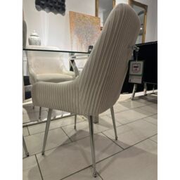 HOME LUXE INTERIOR Marco Dining Chair Brushed Velvet Mink - Sold In Pairs in Cream - Size: 1 Seater - thumbnail 2