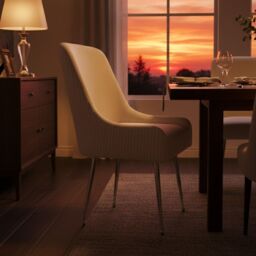 HOME LUXE INTERIOR Marco Dining Chair Brushed Velvet Mink - Sold In Pairs in Cream - Size: 1 Seater - thumbnail 6