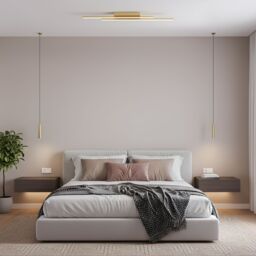 Happy Homewares Designer Metal Kitchen LED 89cm Ceiling Light Fitting in Gold - thumbnail 5