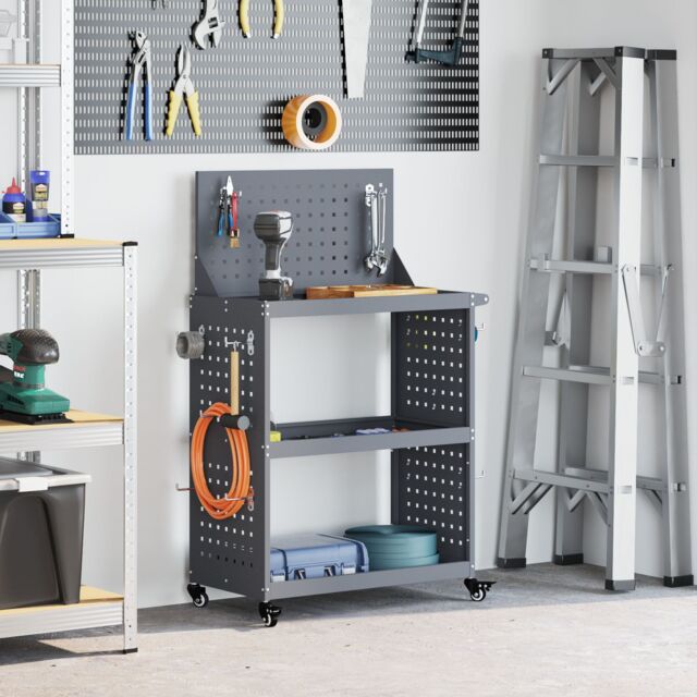 Berkfield Home Tool Trolley Anthracite 65 x 35 x 111 cm Powder-coated steel - image 1