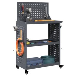 Berkfield Home Tool Trolley Anthracite 65 x 35 x 111 cm Powder-coated steel - thumbnail 3