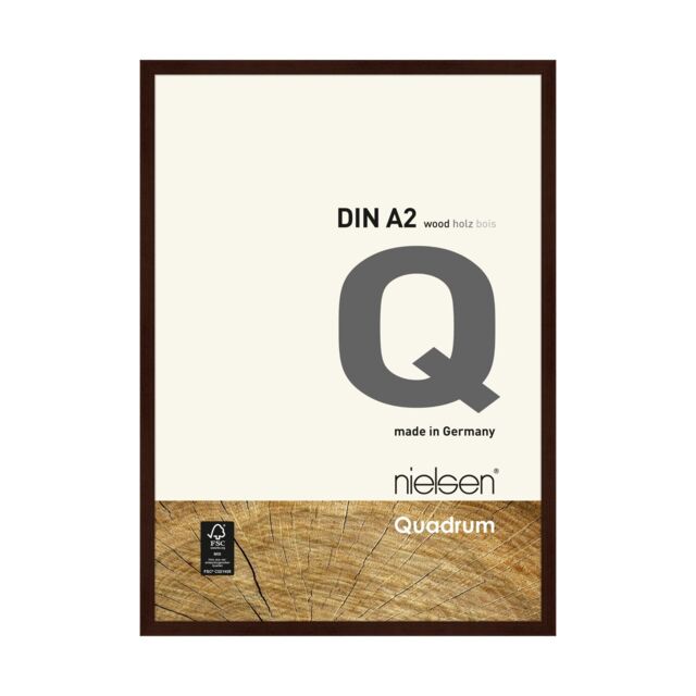 nielsen Quadrum A2 Wooden Picture Frame With Protective Glass Front in Dark Brown