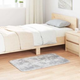 Berkfield Home Shaggy Rug High Pile NAVARRA Light Grey 60x100 cm Polyester - Size: Medium - thumbnail 1