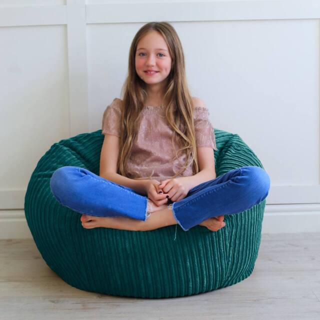 rucomfy Beanbags rucomfy Indoor Classic Kids Bean Bag Chair - Jumbo Cord Slouchbag in Teal - image 1