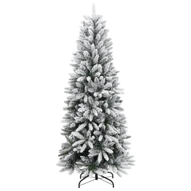 Berkfield Home Realistic Artificial Christmas Tree 150 LEDs & Flocked Snow 150 cm in Green - image 1