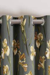 Ted Baker 'Wild Iris' Cotton Lined Curtains in Charcoal - Size: 228 cm width x 183 cm drop - thumbnail 2