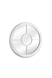 nielsen Beth Round Wood Porthole Wall Mirror 50 x 50cm Distressed White - Size: 50 x 50 cm - thumbnail 4