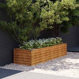 Berkfield Home Garden Raised Bed 194x50x36 cm Corten Steel in Brown - Size: 194 x 50 x 36 cm - thumbnail 2