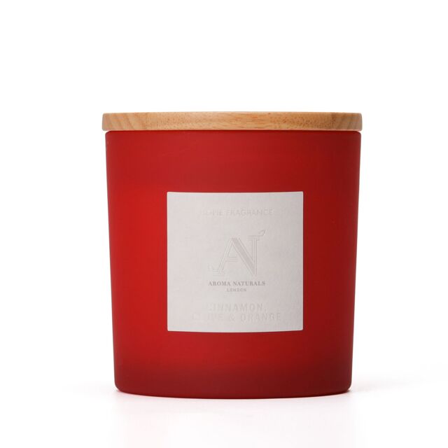 Aroma Naturals Frosted Decadence Glass Candle - Cashmere Scent in Red - Size: XL - image 1
