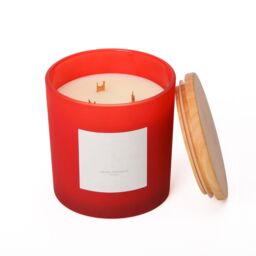 Aroma Naturals Frosted Decadence Glass Candle - Cashmere Scent in Red - Size: XL - thumbnail 2