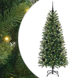 Berkfield Home Elegant Artificial Christmas Tree with 150 LEDs Green 150 cm PE a - thumbnail 3