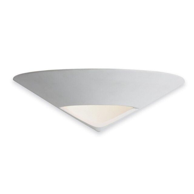 Netlighting Ceramic 1 Light Indoor Wall Uplighter 100w Unglazed Acid Whote Glass E27 in Clear