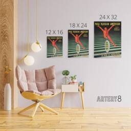 "Artery8 Bicycle Tire Vintage Advert Canvas Wall Art Print Cappiello in Green - Size: W18"" x H24""" - thumbnail 4