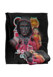 Netflix Squid Game Front Man & Guards Officially Licensed Silky Touch Super Soft Throw Blanket 152 x 127 cm in White - thumbnail 2